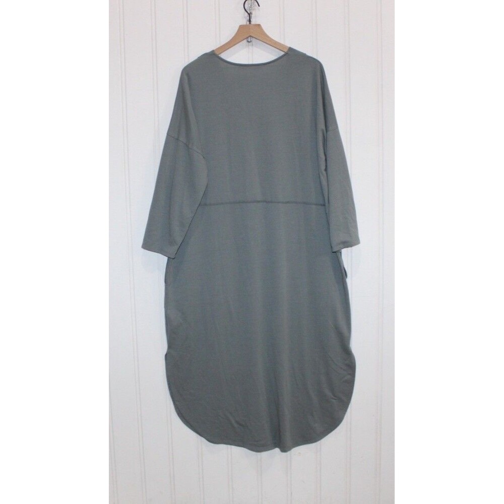Three Bird Nest Meadow Maxi Dress XL Sage Green Long Sleeve Slouchy Boho USA - Picture 8 of 8